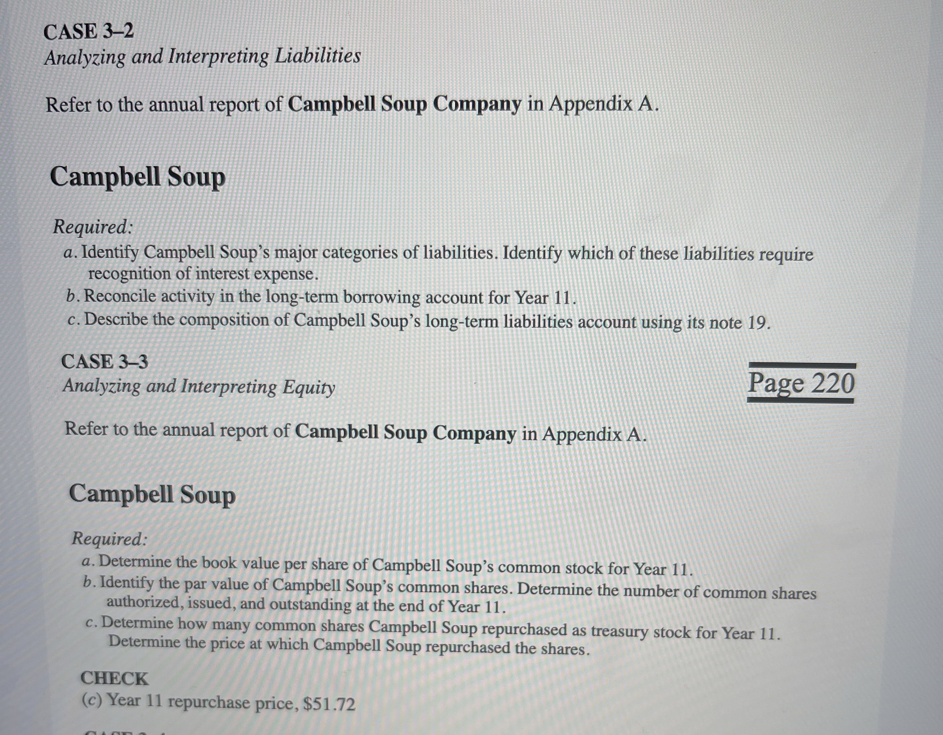 CASE 3 - 2 Analyzing and Interpreting Liabilities