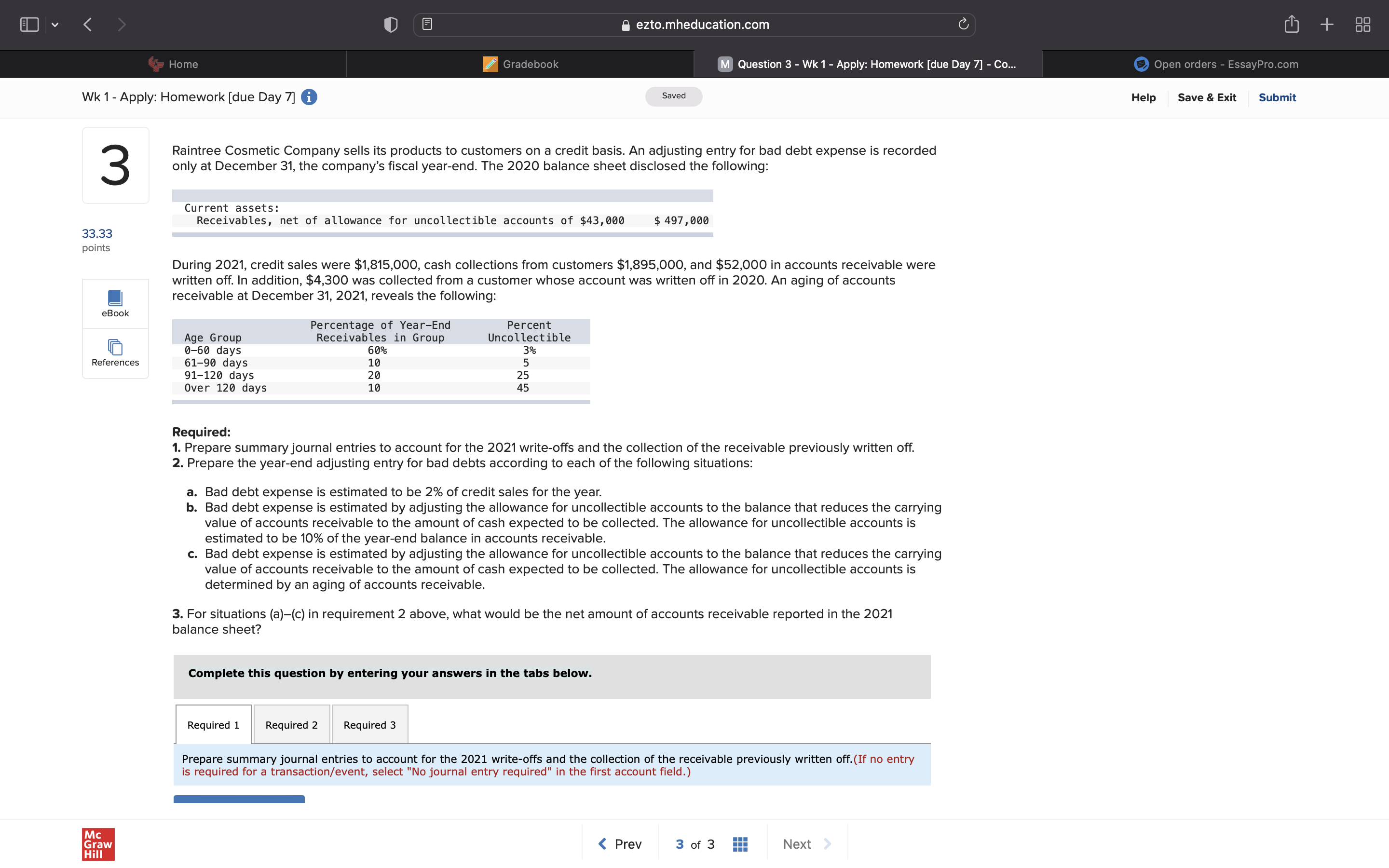 H eztomheducationcom M Question 3 - Wk1 - Apply: