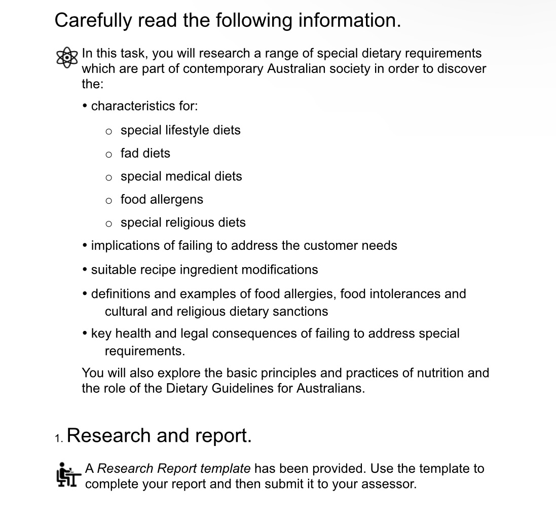 Carefully read the following information. In this