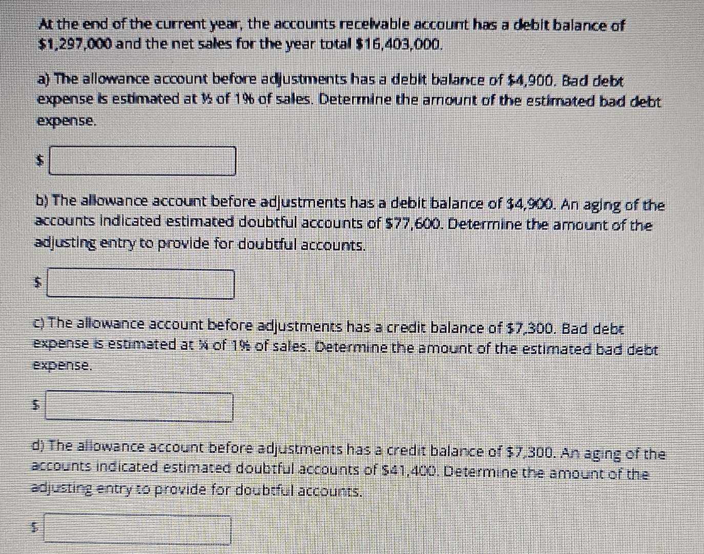 At the end of the current year, the accounts