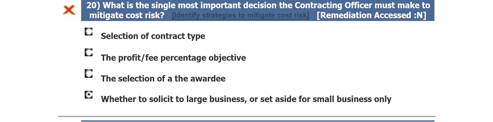 x 20) What is the single most important decision