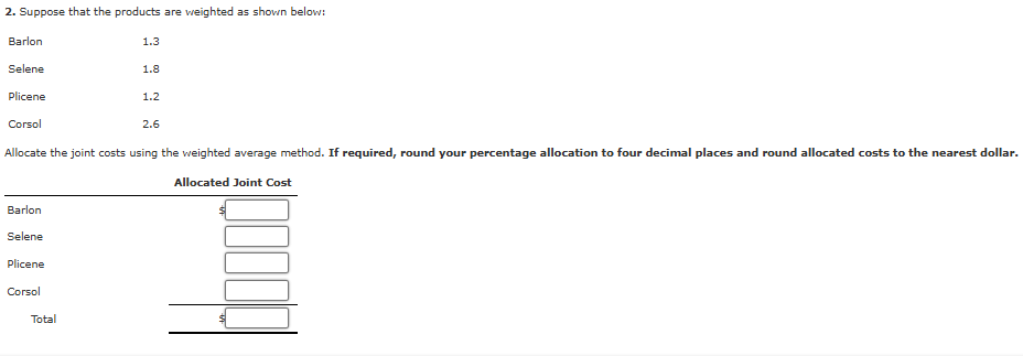 Cost Accounting/Managerial Accounting Homework