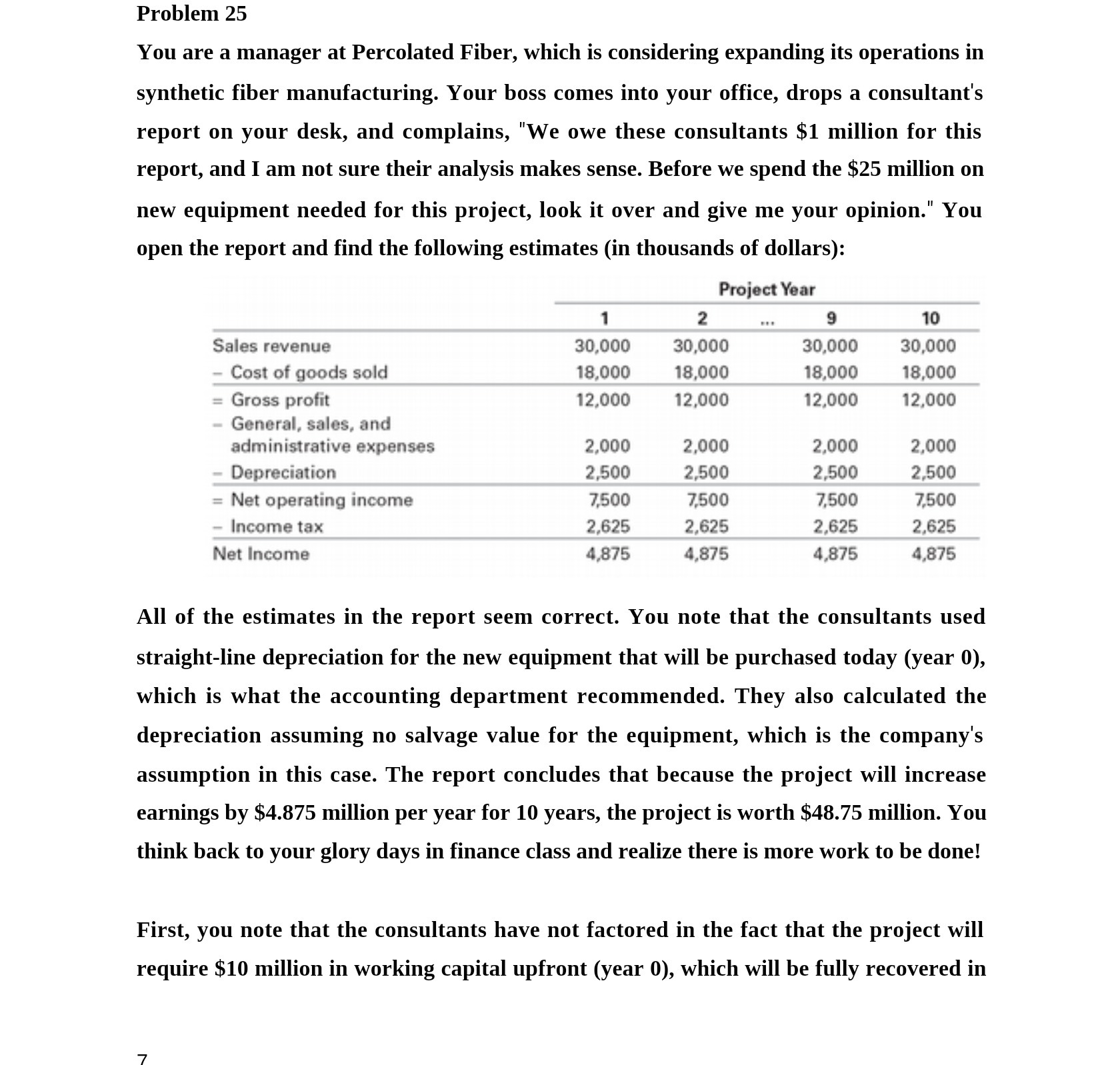 Problem 25 You are a manager at Percolated Fiber,