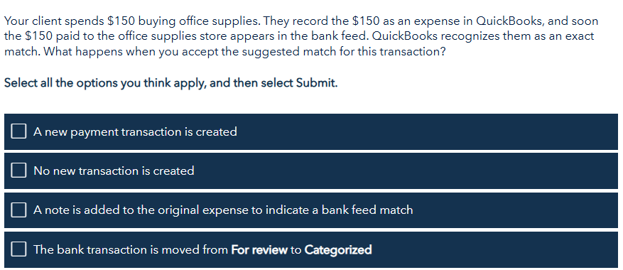 Your client spends \ ( \ $ 1 5 0 \ ) buying
