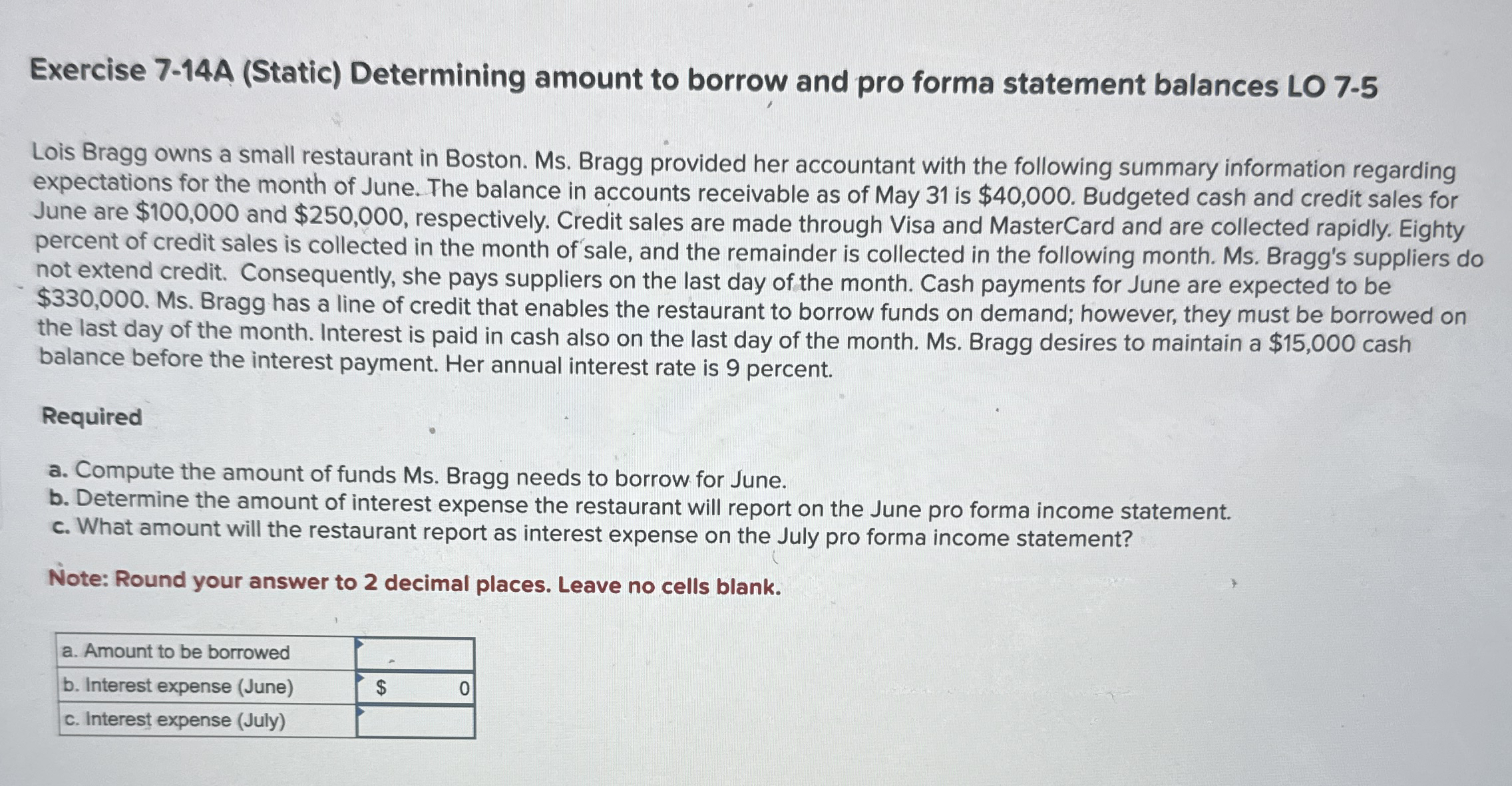 Exercise 7 - 1 4 A ( Static ) Determining amount