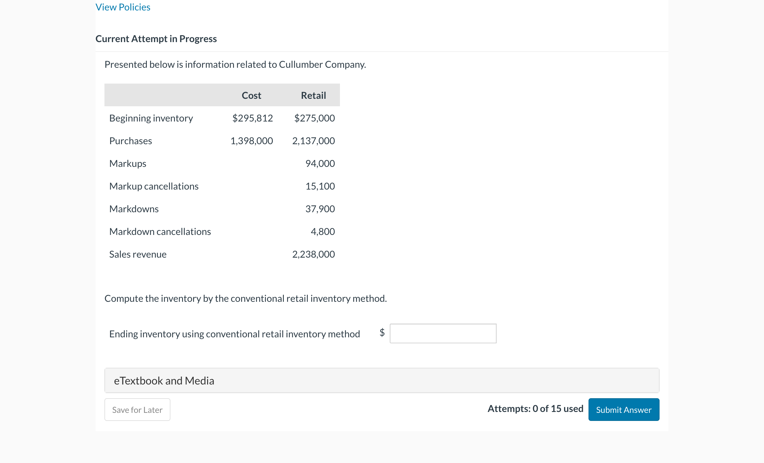 View Policies Current Attempt in Progress