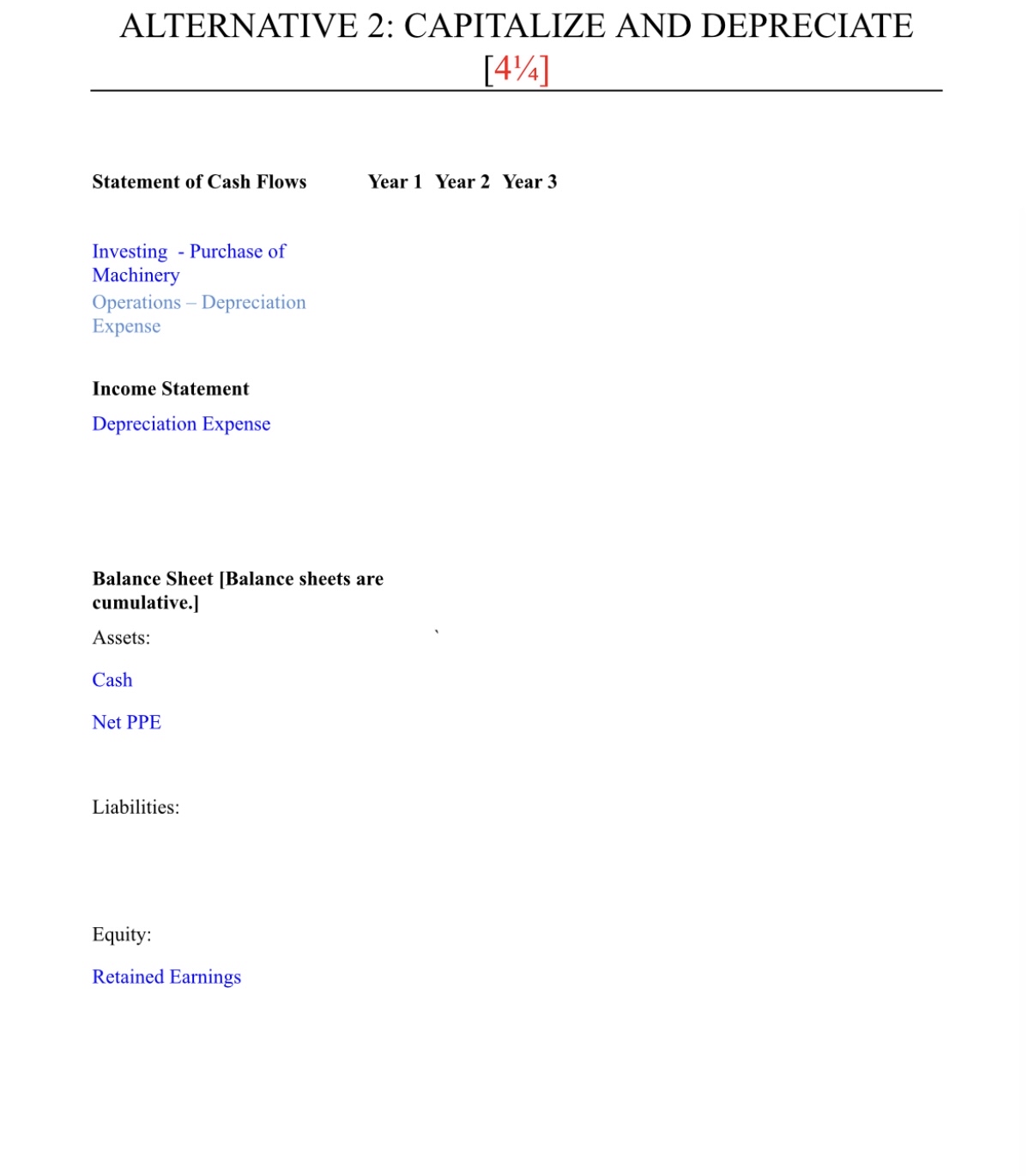 Financial Statement Impacts [ 6 . 5 points ] See