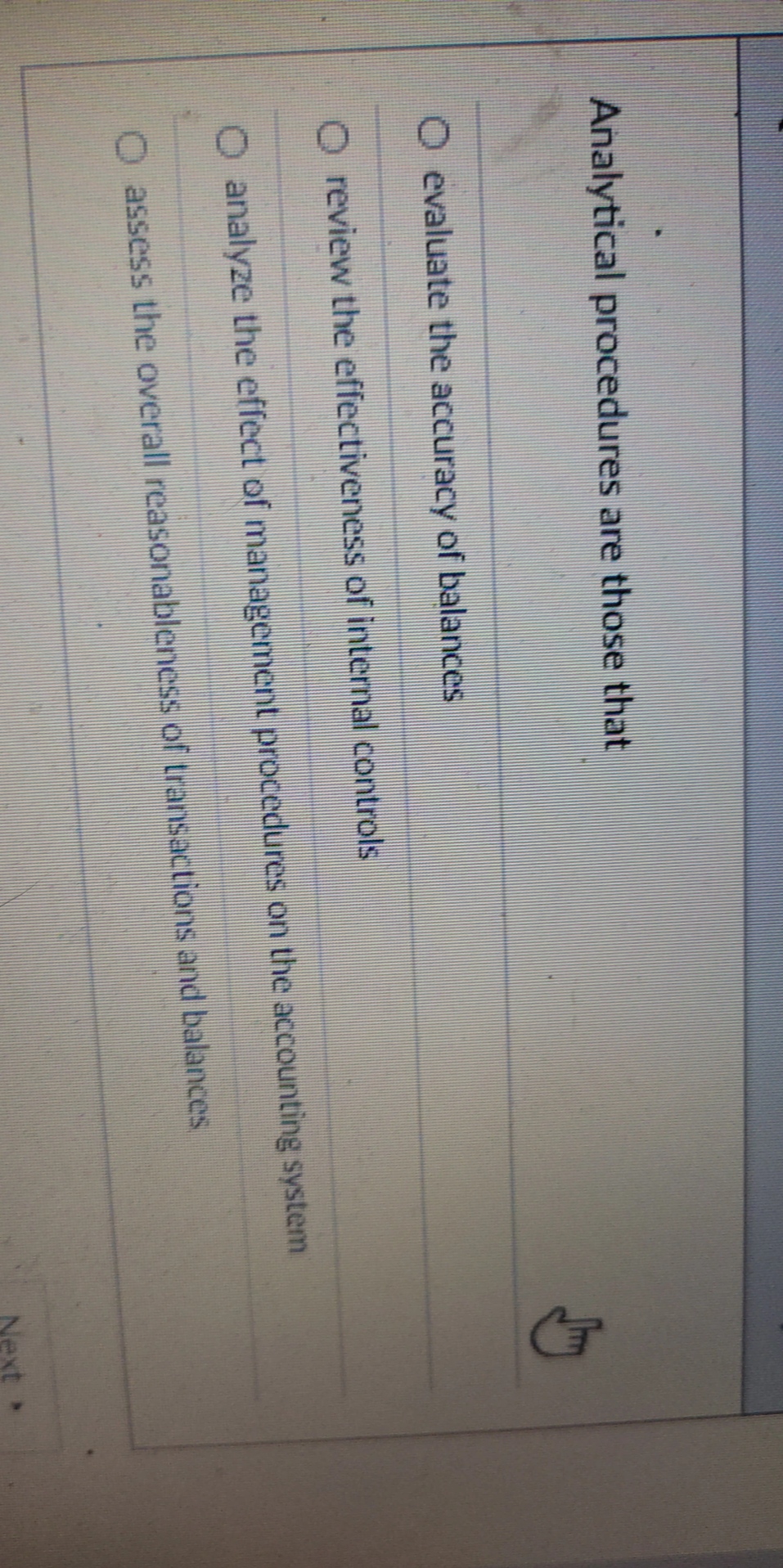 13-14 Analytical procedures are those that E O