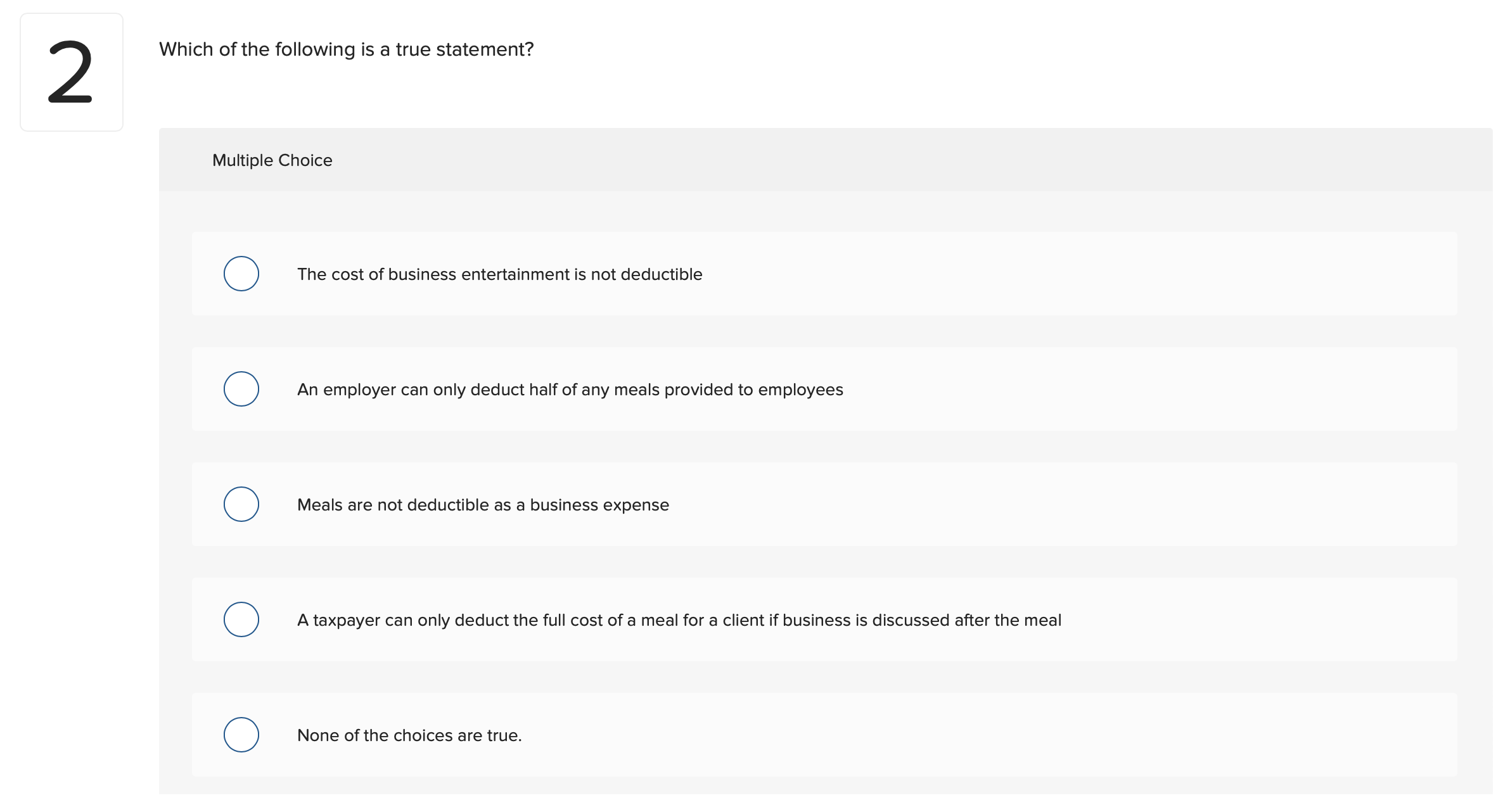 The arm's length transaction test would most