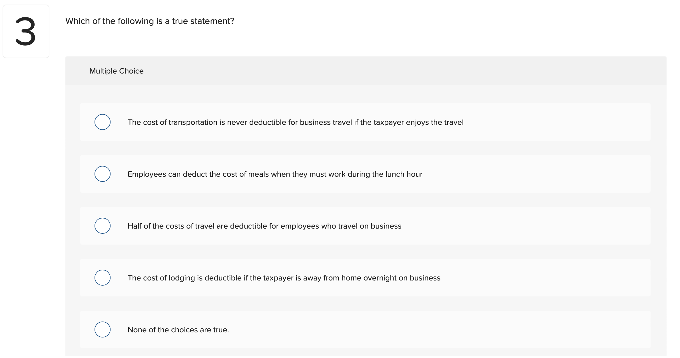 The arm's length transaction test would most