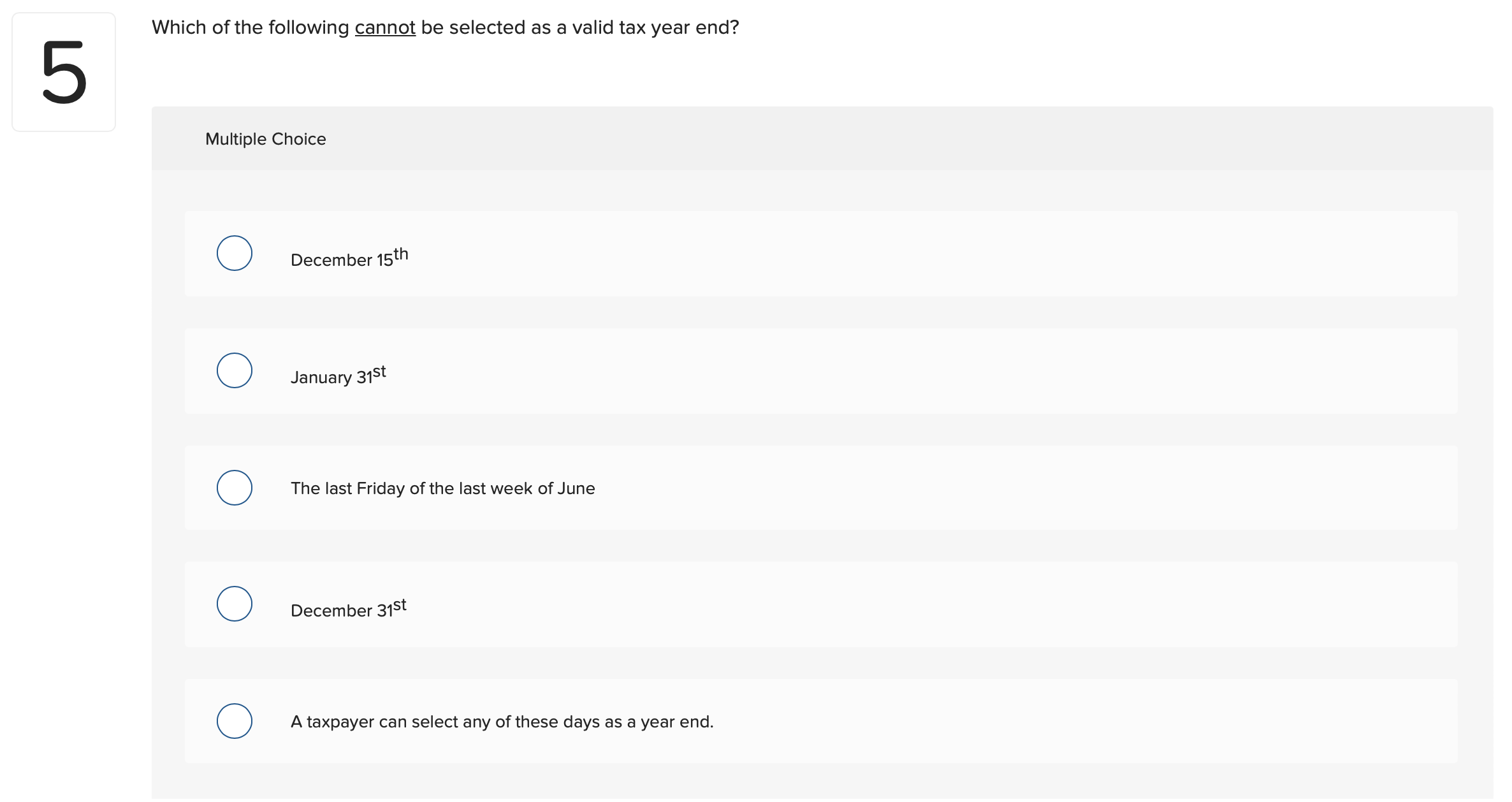 The arm's length transaction test would most