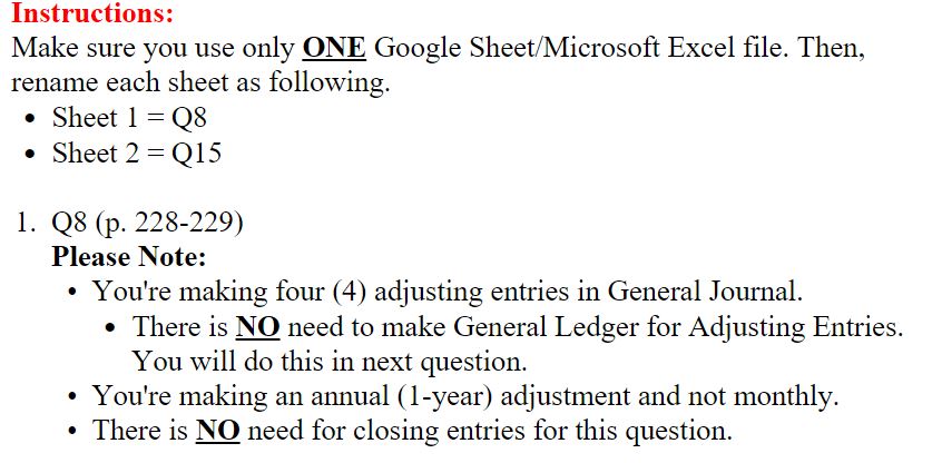 Instructions: Make sure you use only ONE Google