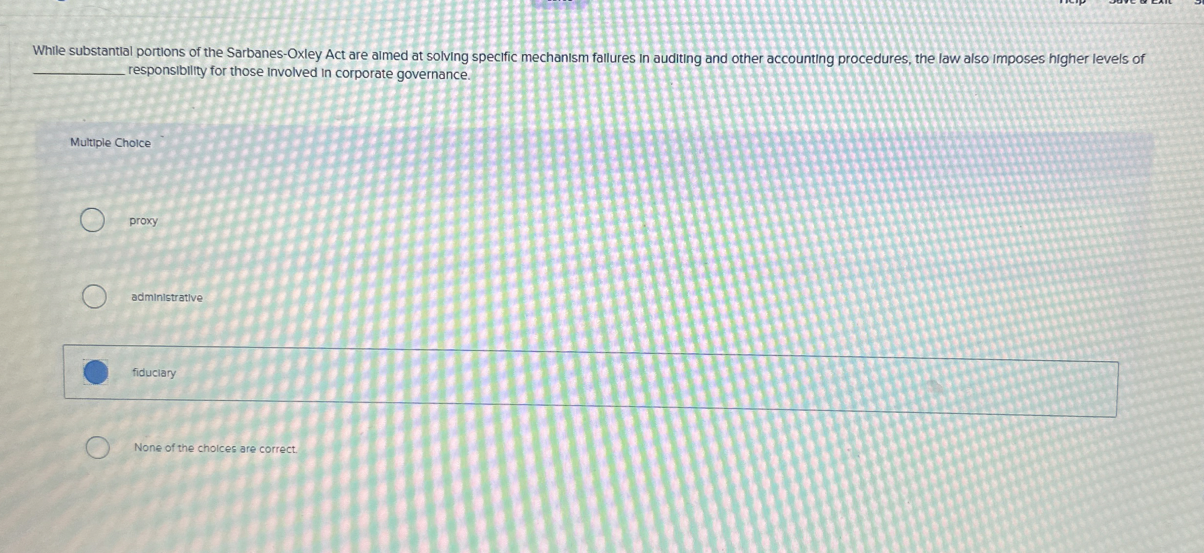 While substantial portions of the Sarbanes -