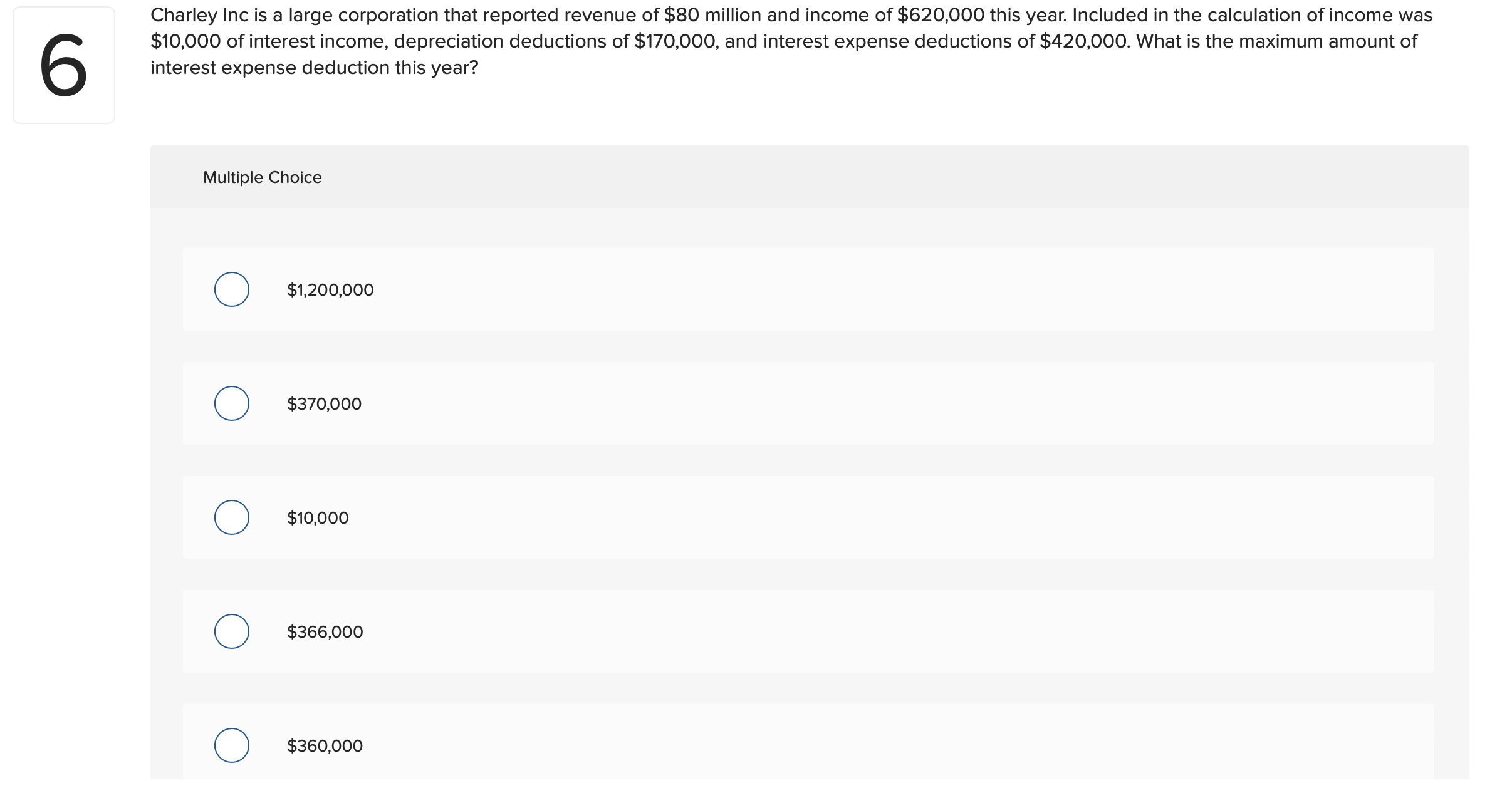 The arm's length transaction test would most