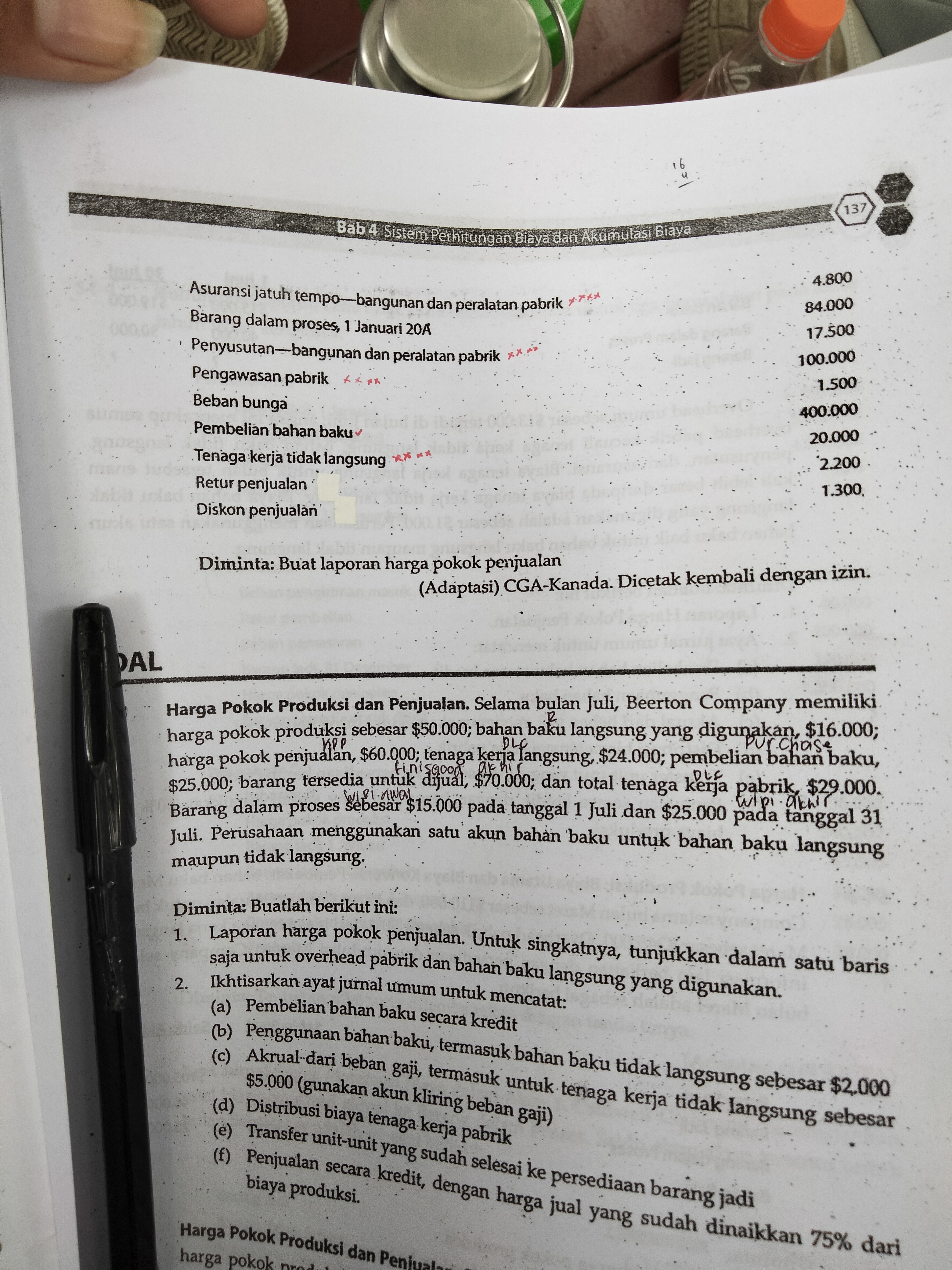 Laporan harga pokok penjualan.untuk singkatnya,