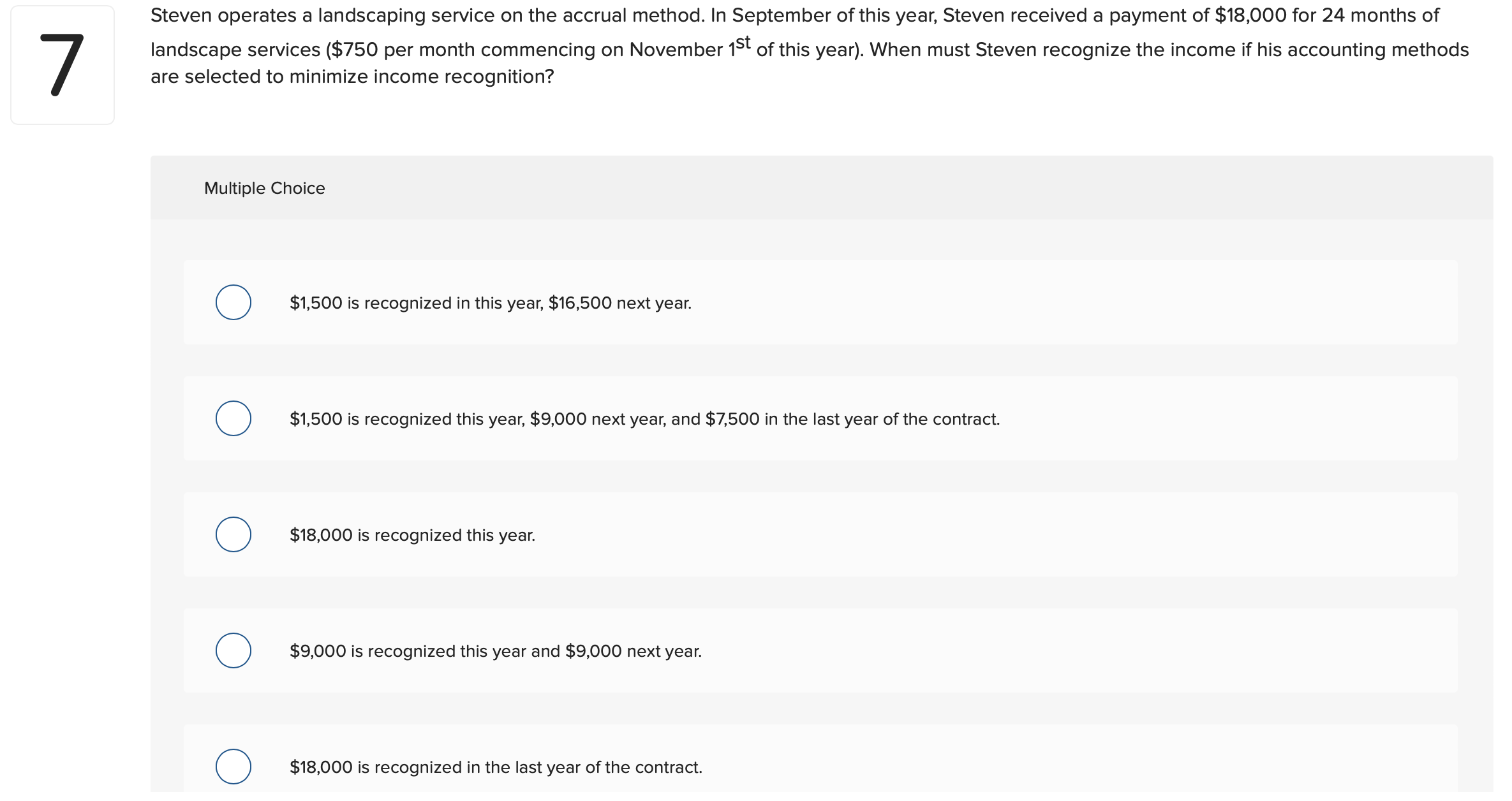 The arm's length transaction test would most