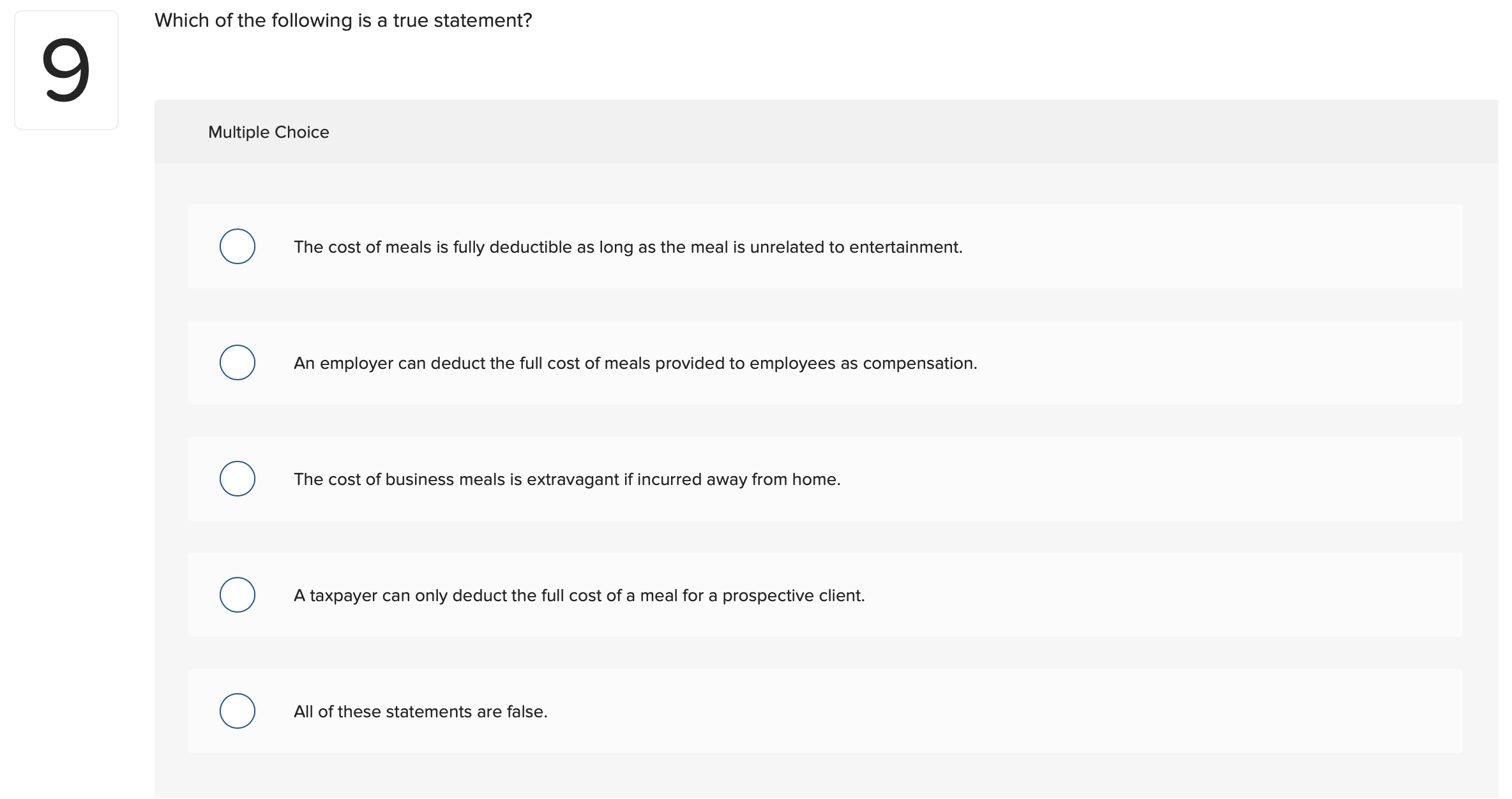 The arm's length transaction test would most