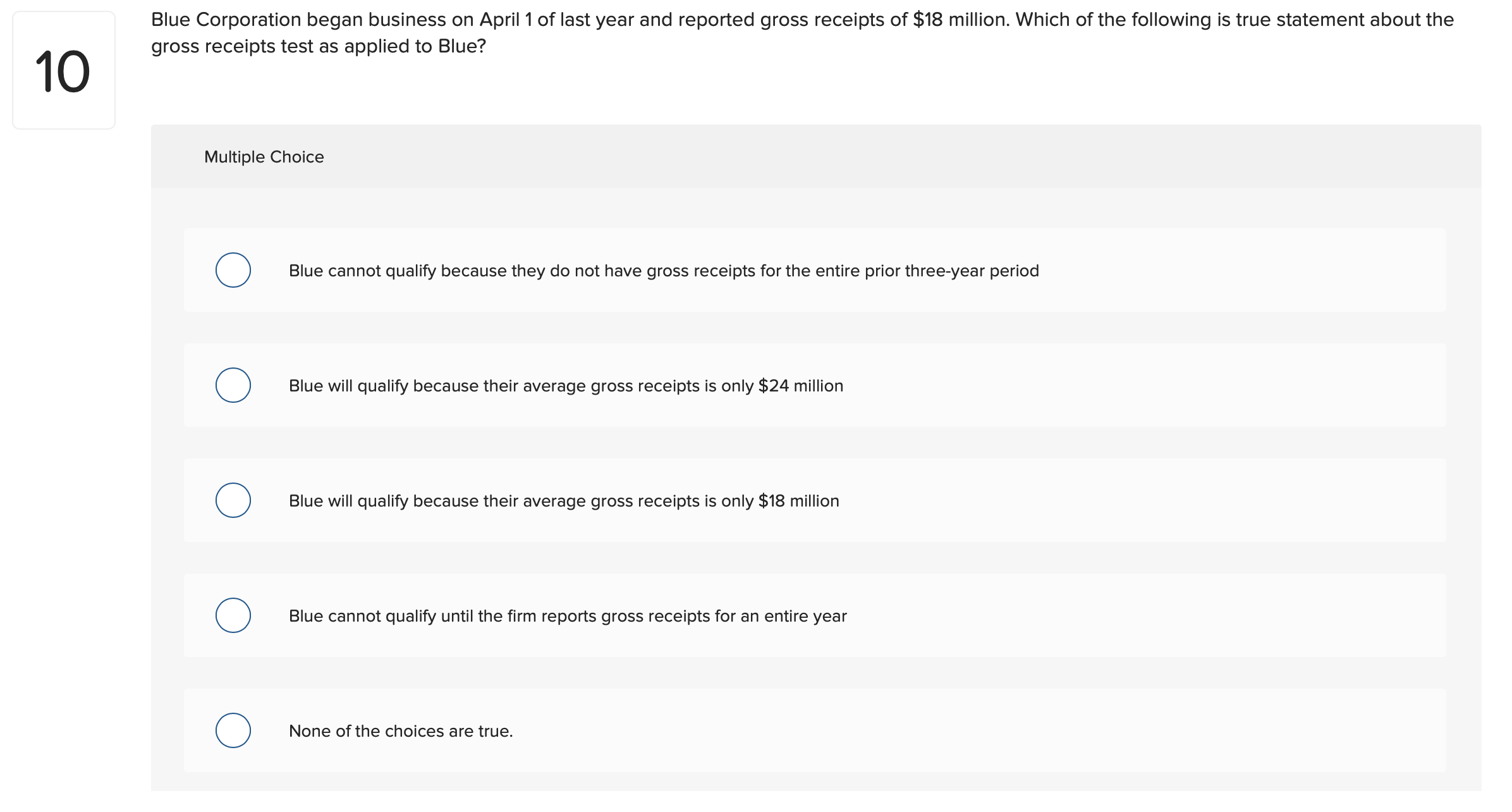 The arm's length transaction test would most