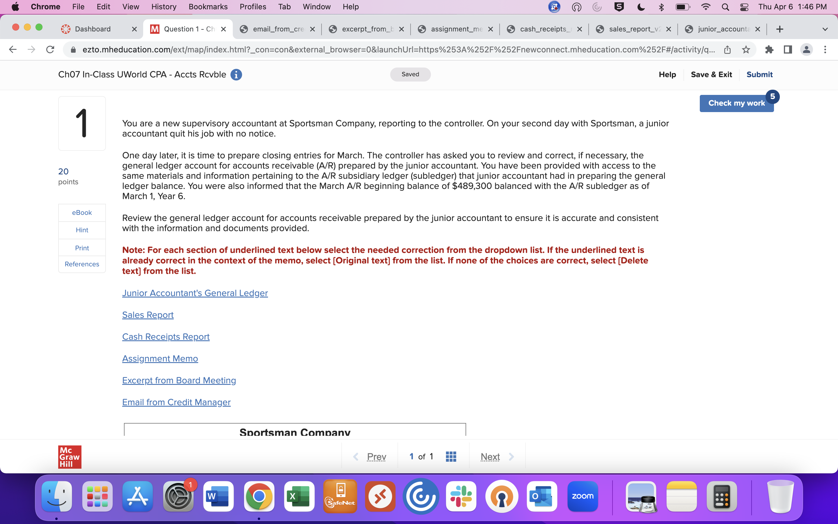In Class Problem Chrome File Edit View History