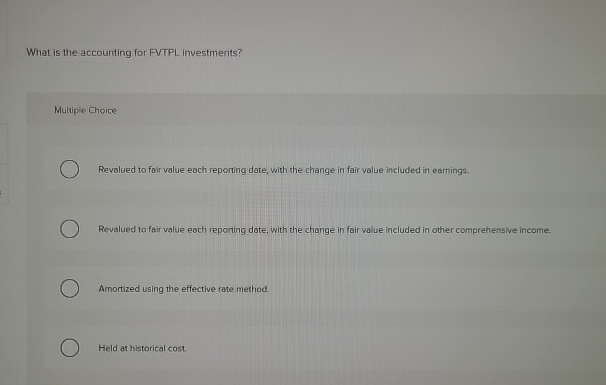 What is the accounting for FVTPL investments?