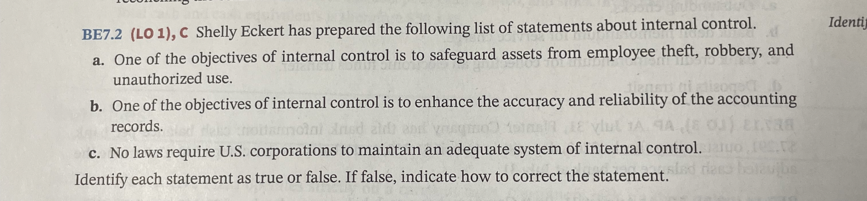 BE 7 . 2 ( LO 1 ) , C Shelly Eckert has prepared