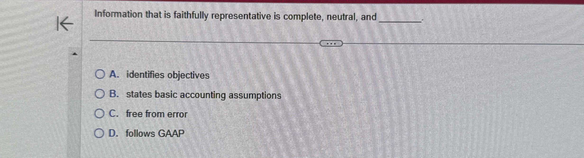 Information that is faithfully representative is