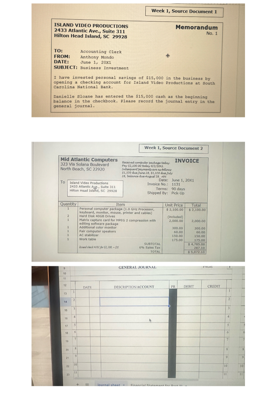 Week 1 , Source Document 1 ISLAND VIDEO
