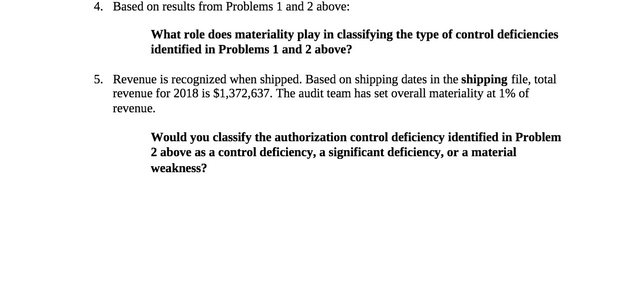 . Based on results from Problems 1 and 2 above:
