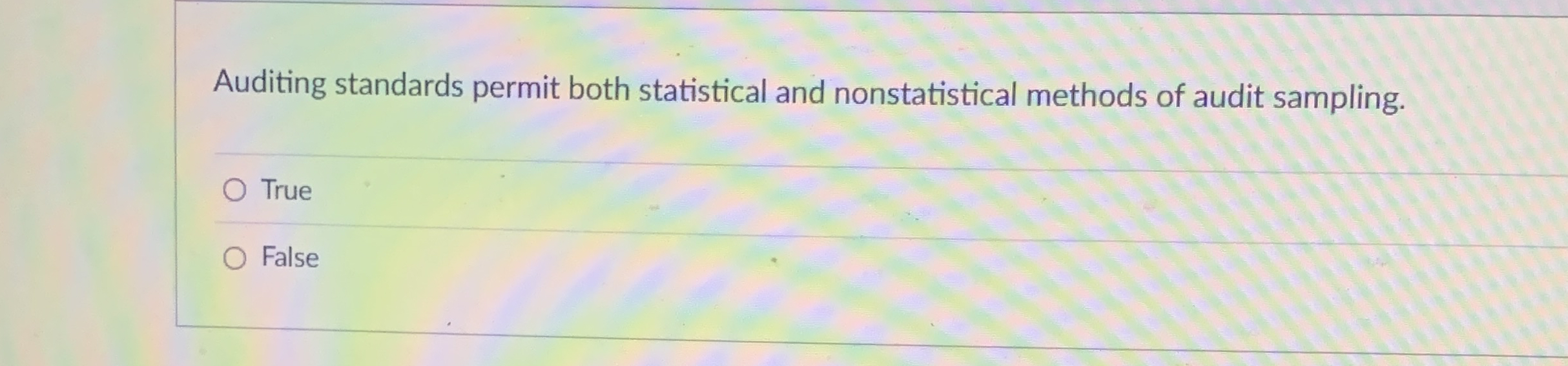 Auditing standards permit both statistical and