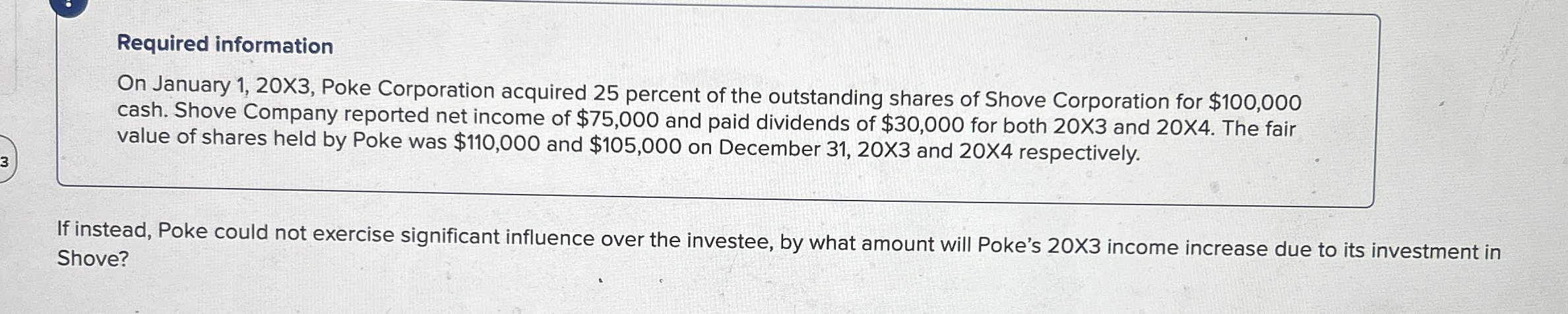 Required information On January 1 , 2 0 X 3 ,
