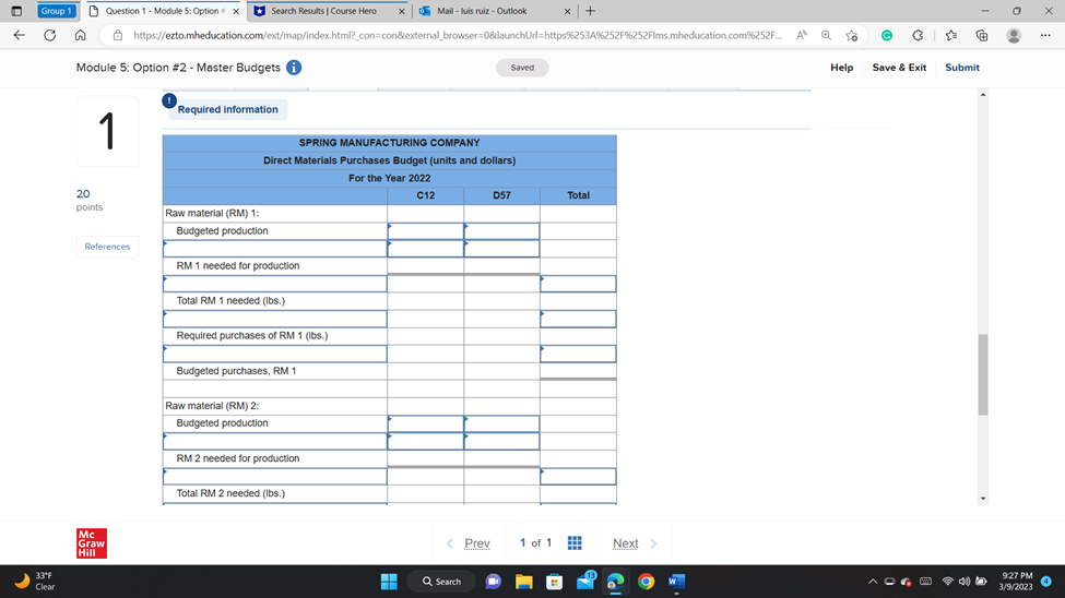 Spring Manufacturing Company makes two components