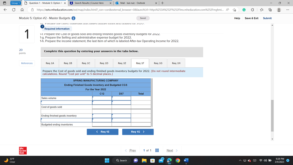 Spring Manufacturing Company makes two components