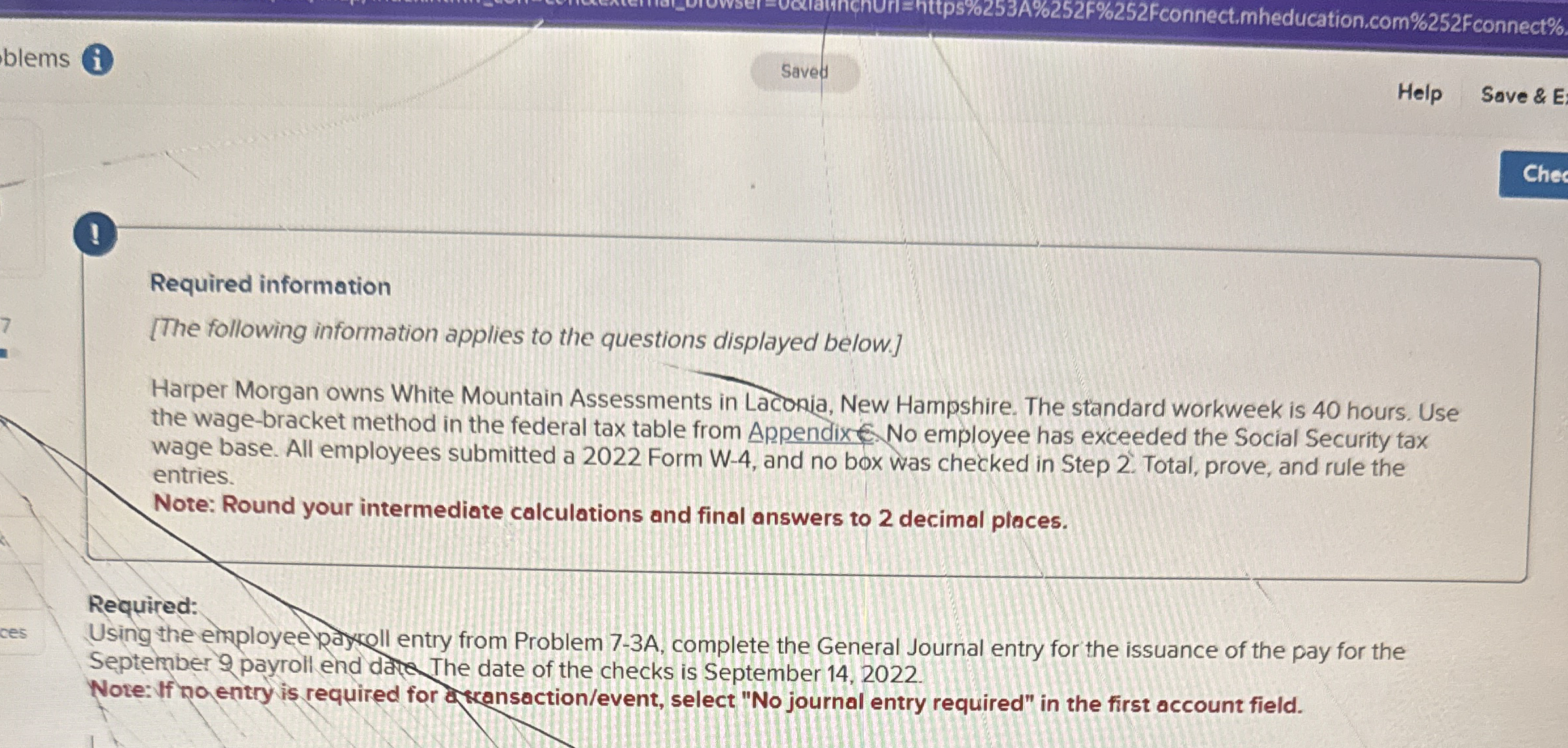 ( i ) Saved Help Sove & E ! Required information