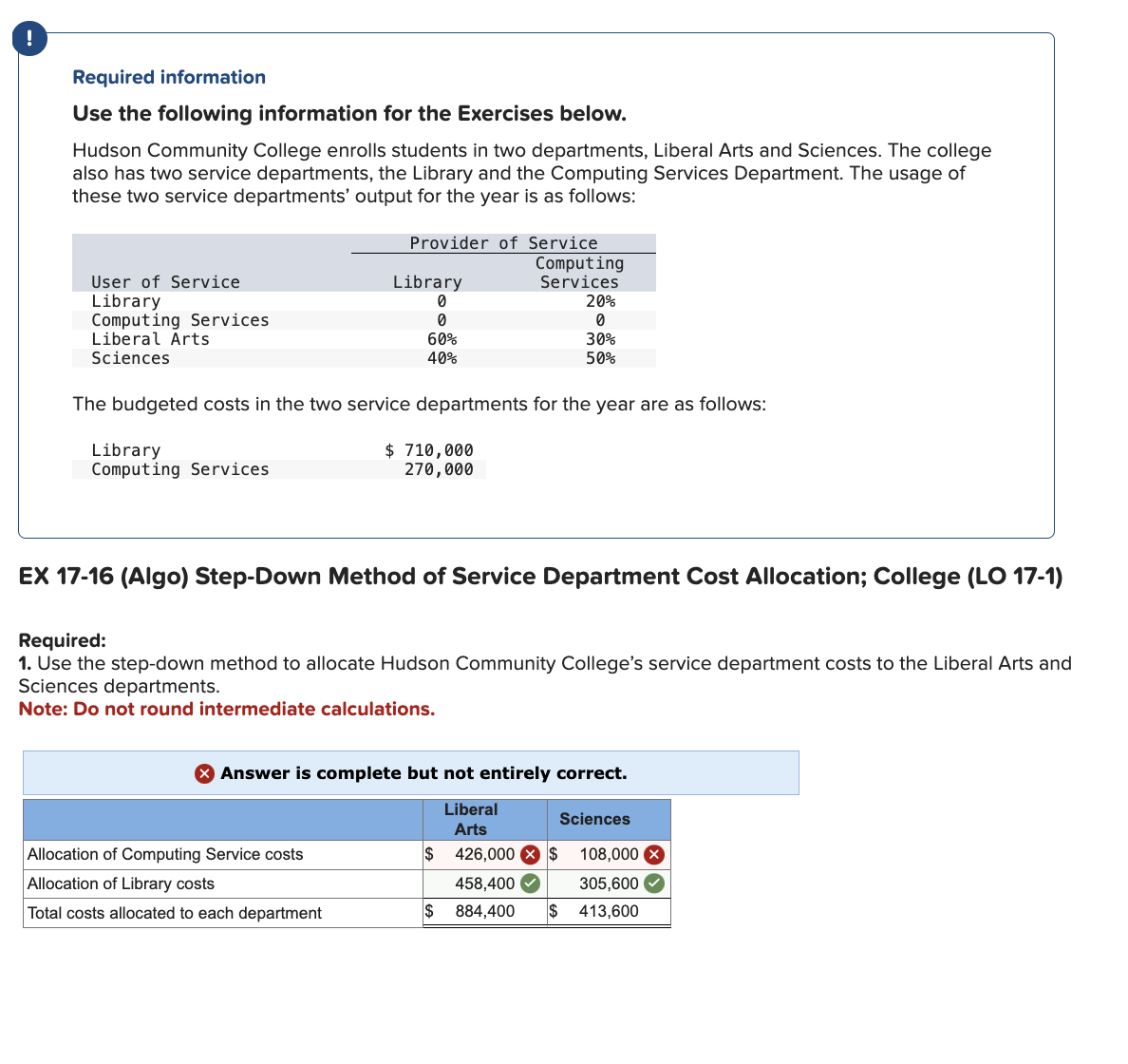 Required information Use the following