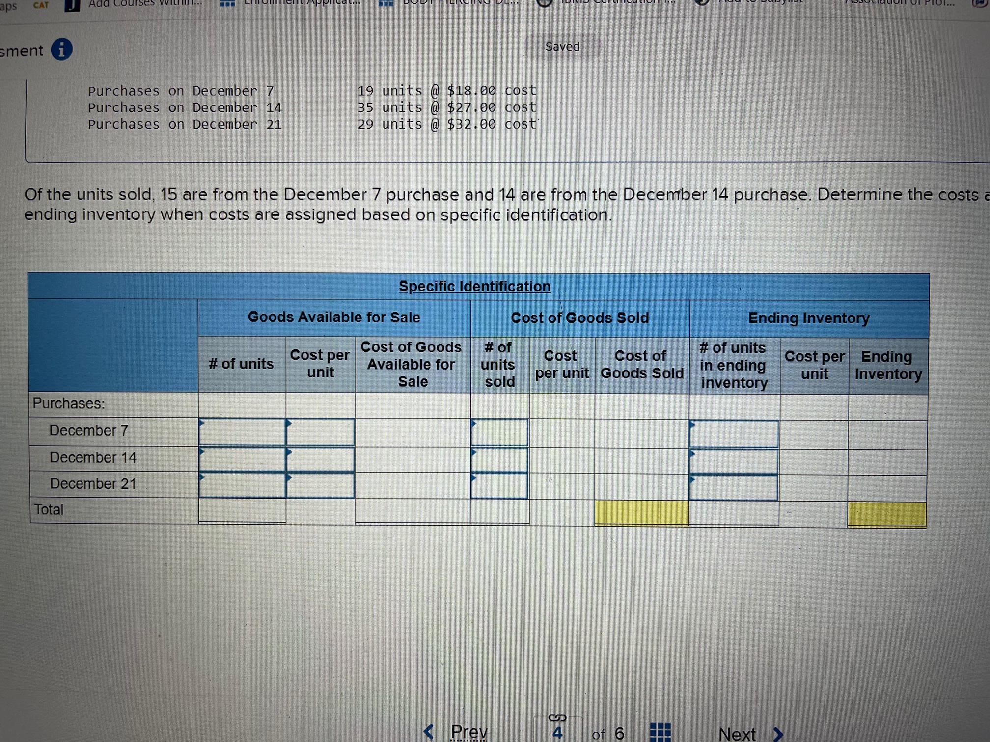 Saved Required information The following