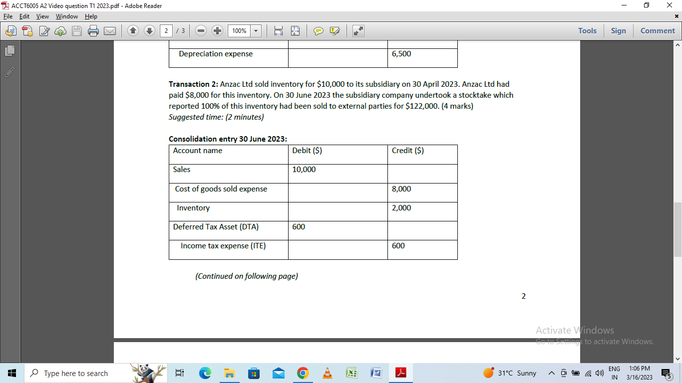 ACCT6005 A2 Video question T1 2023.pdf - Adobe