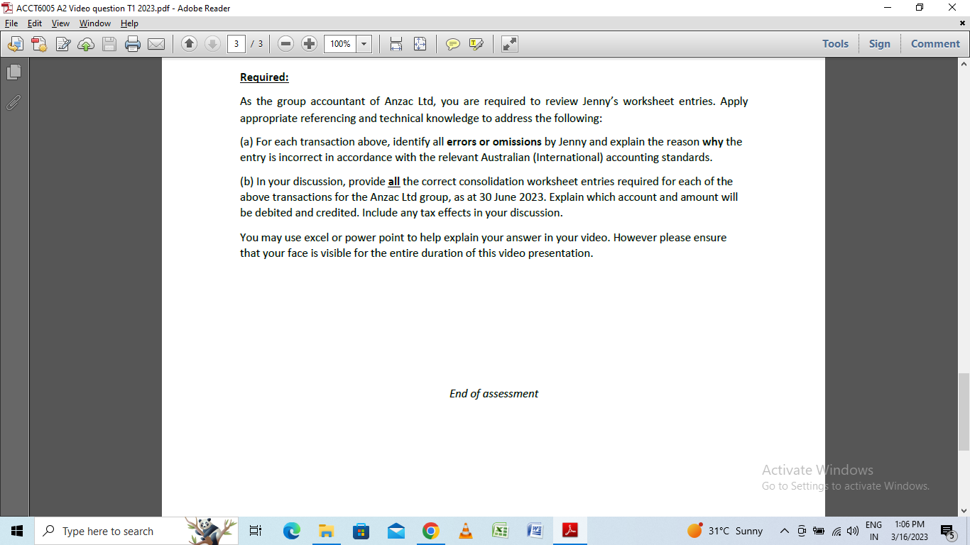 ACCT6005 A2 Video question T1 2023.pdf - Adobe