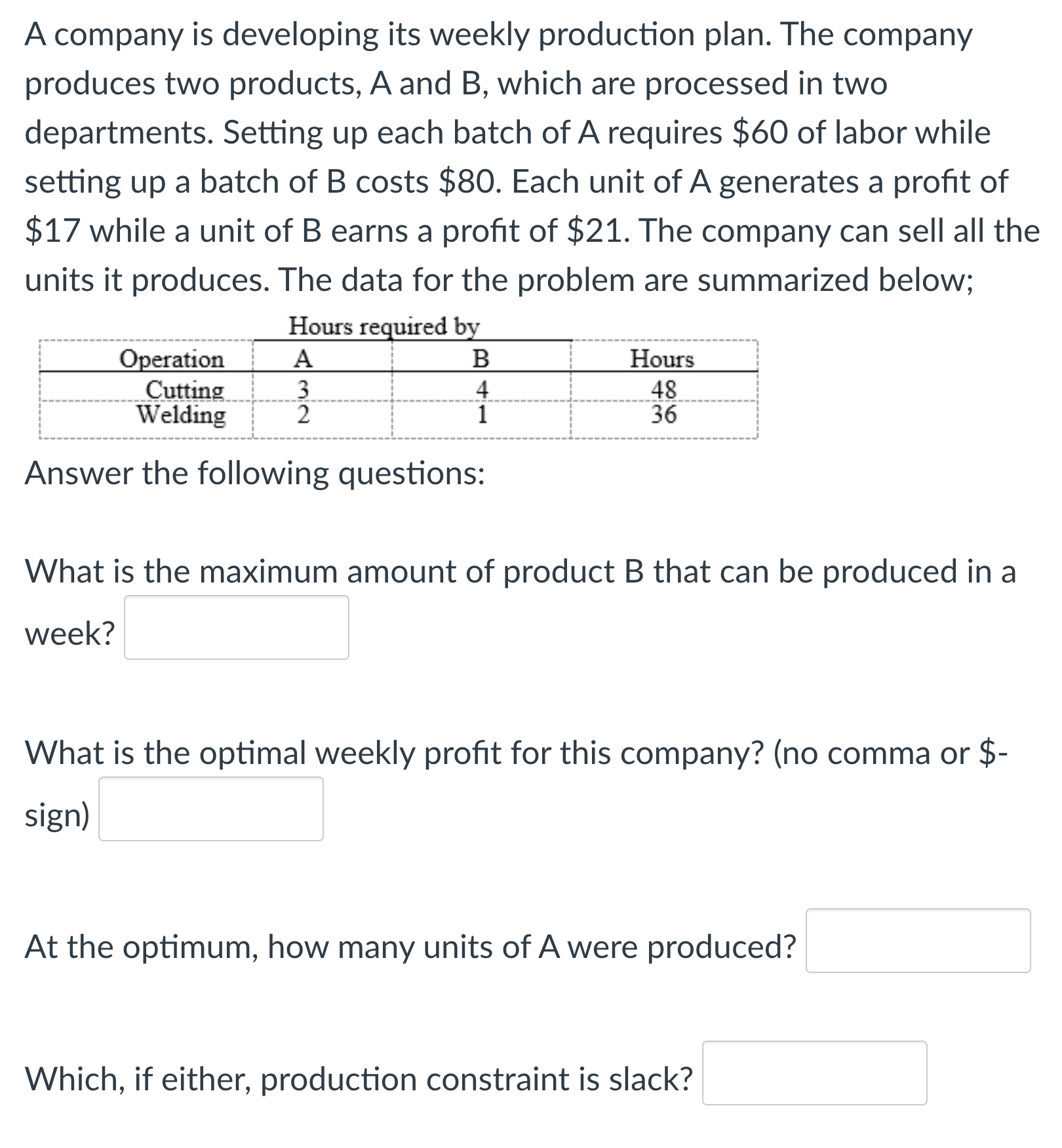 Answer these questions A company is developing