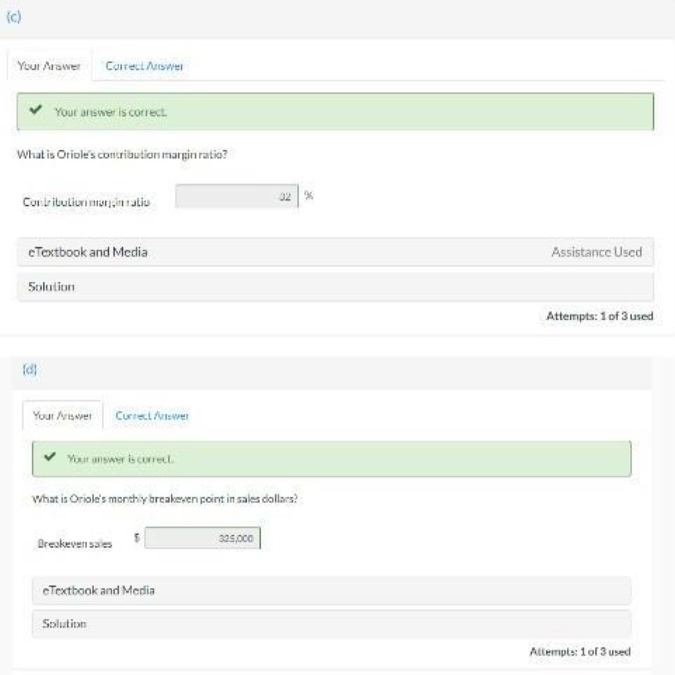 (c) Your ArDwer Correct Answer V Your answer is