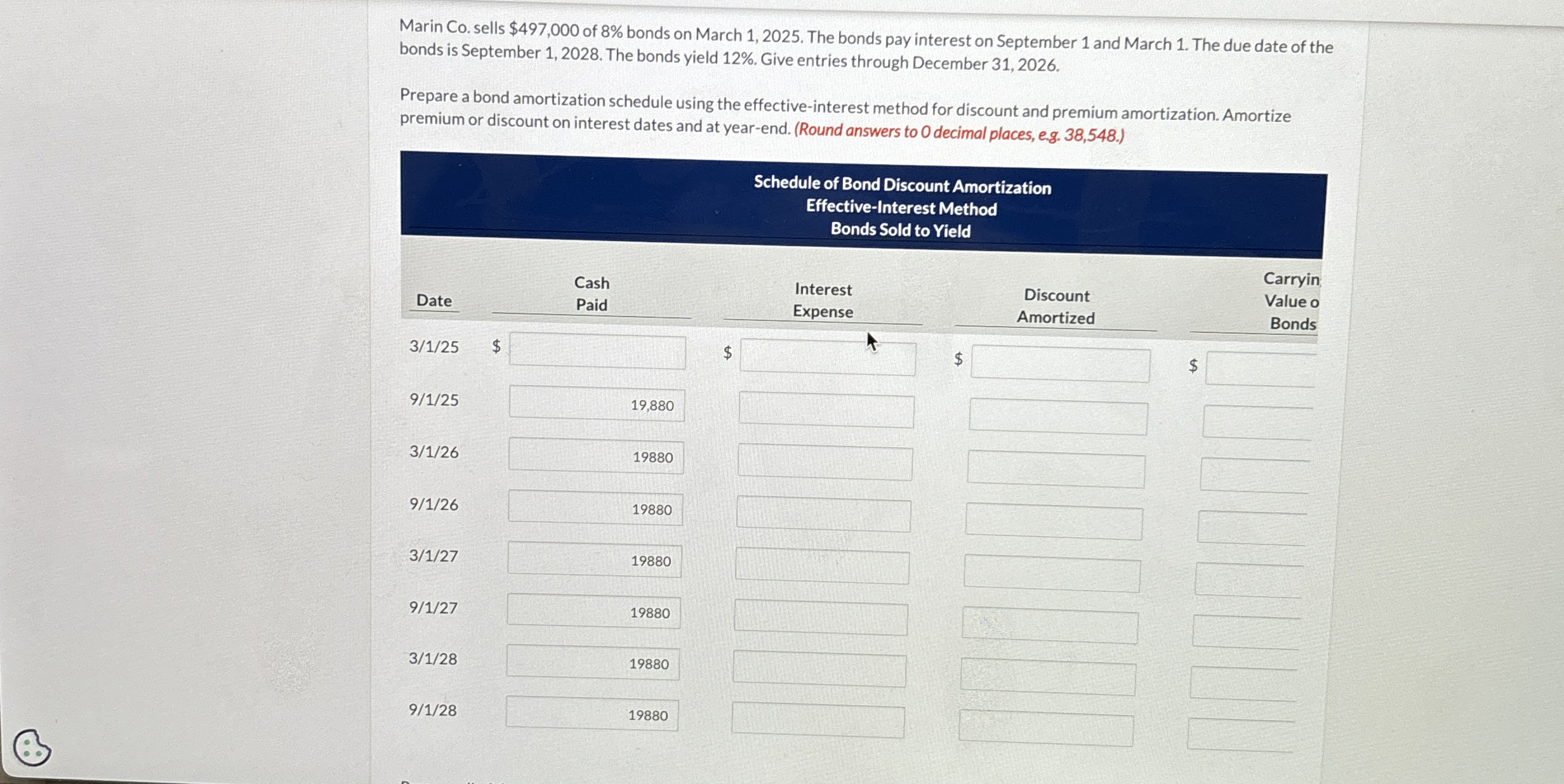 Marin Co . sells $ 4 9 7 , 0 0 0 of 8 % bonds on