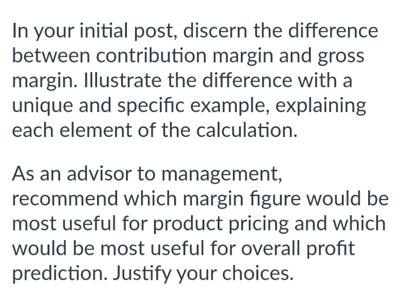 In your initial post, discern the difference