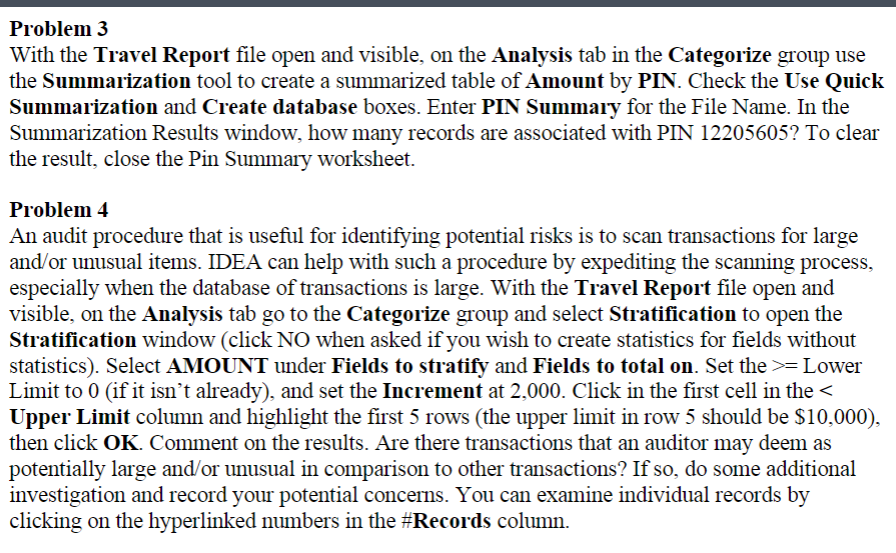 Problem 3 With the Travel Report file open and