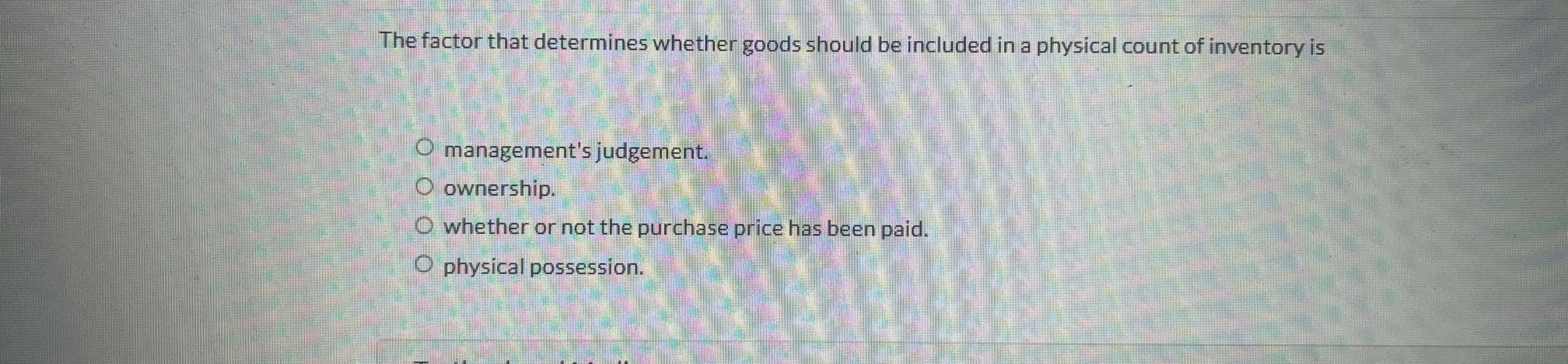 The factor that determines whether goods should