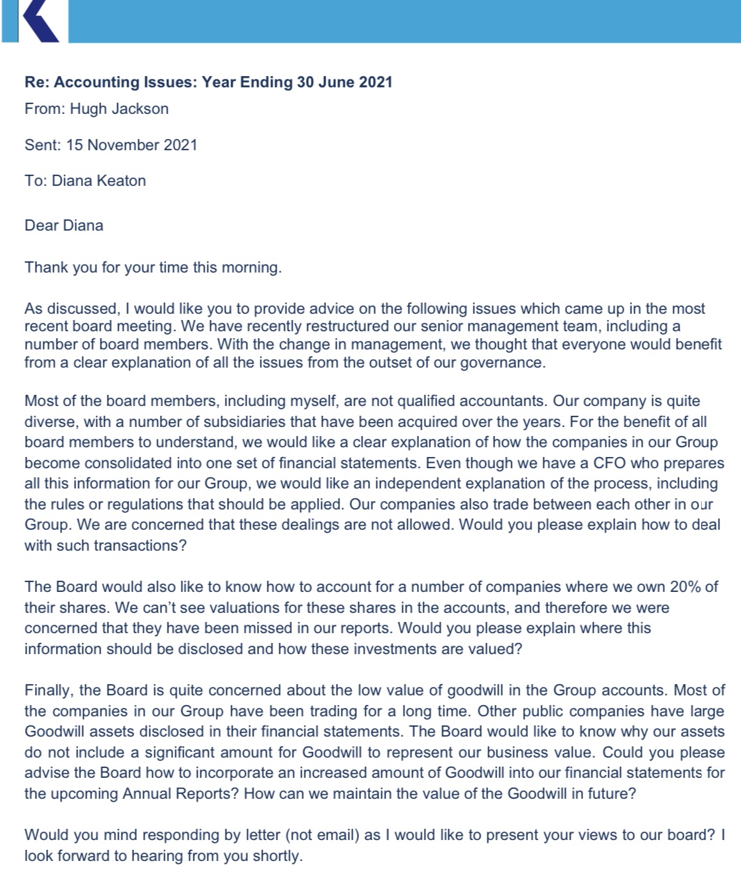 Your task is to analyse client information using