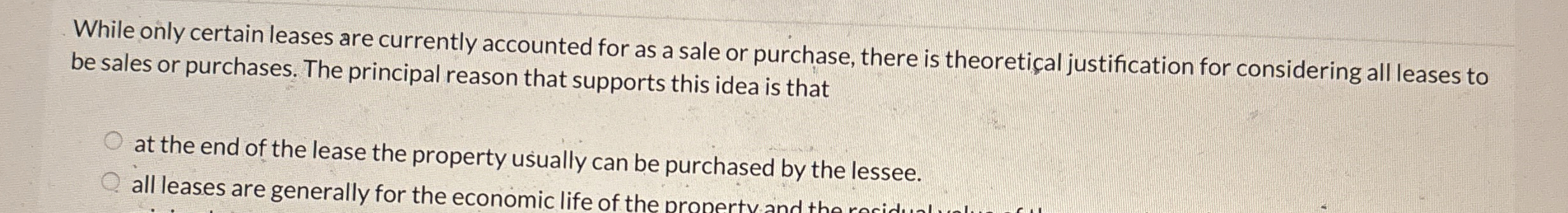 While only certain leases are currently accounted