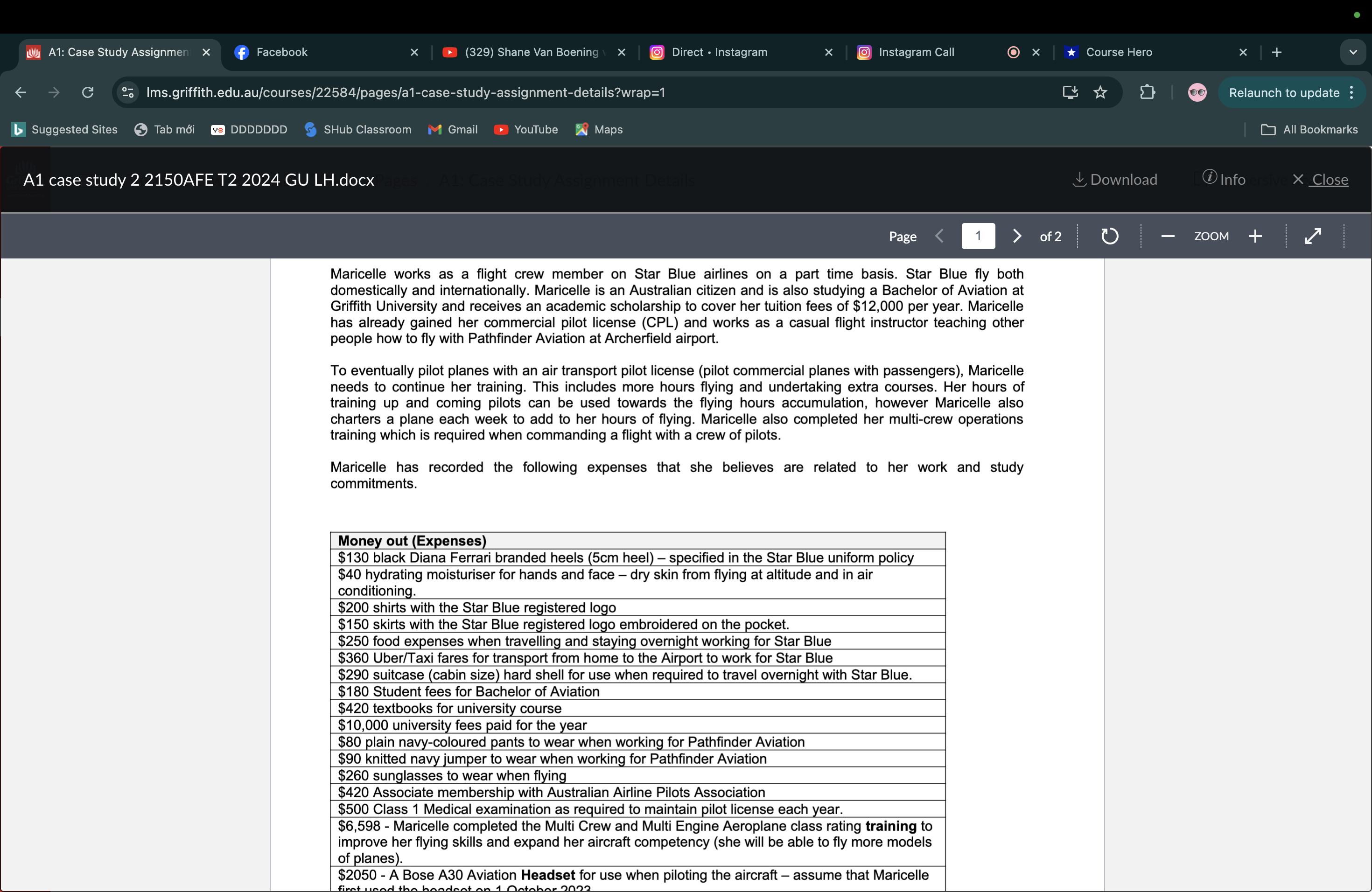 Wy A1: Case Study Assignme X $ Facebook ) (329)