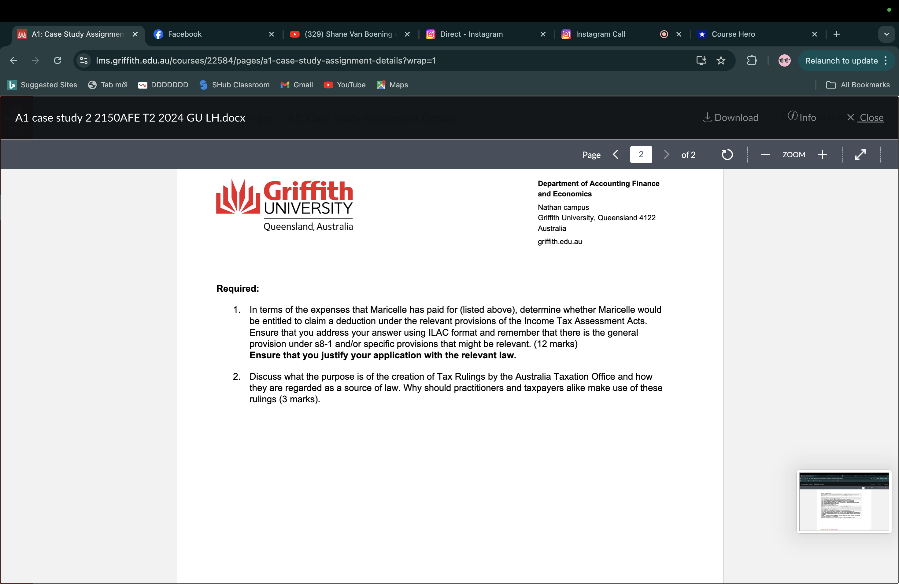 Wy A1: Case Study Assignme X $ Facebook ) (329)