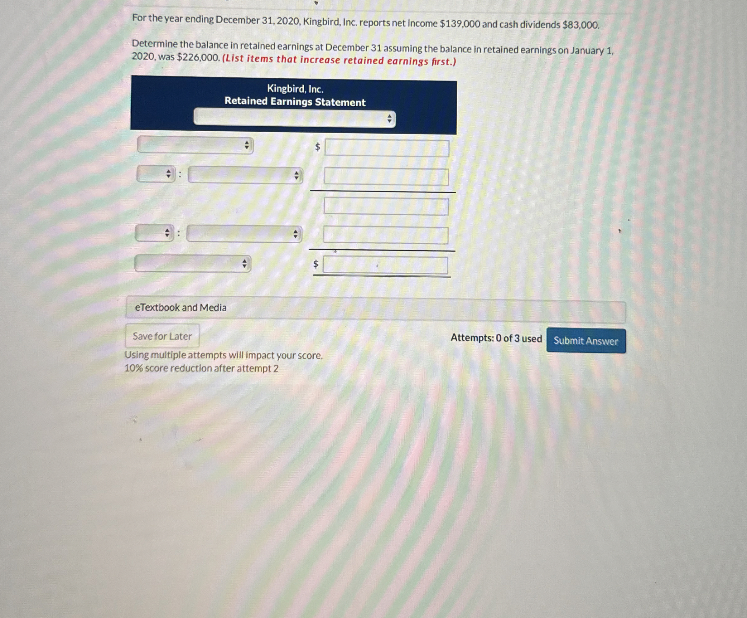 For the year ending December 3 1 , 2 0 2 0 ,