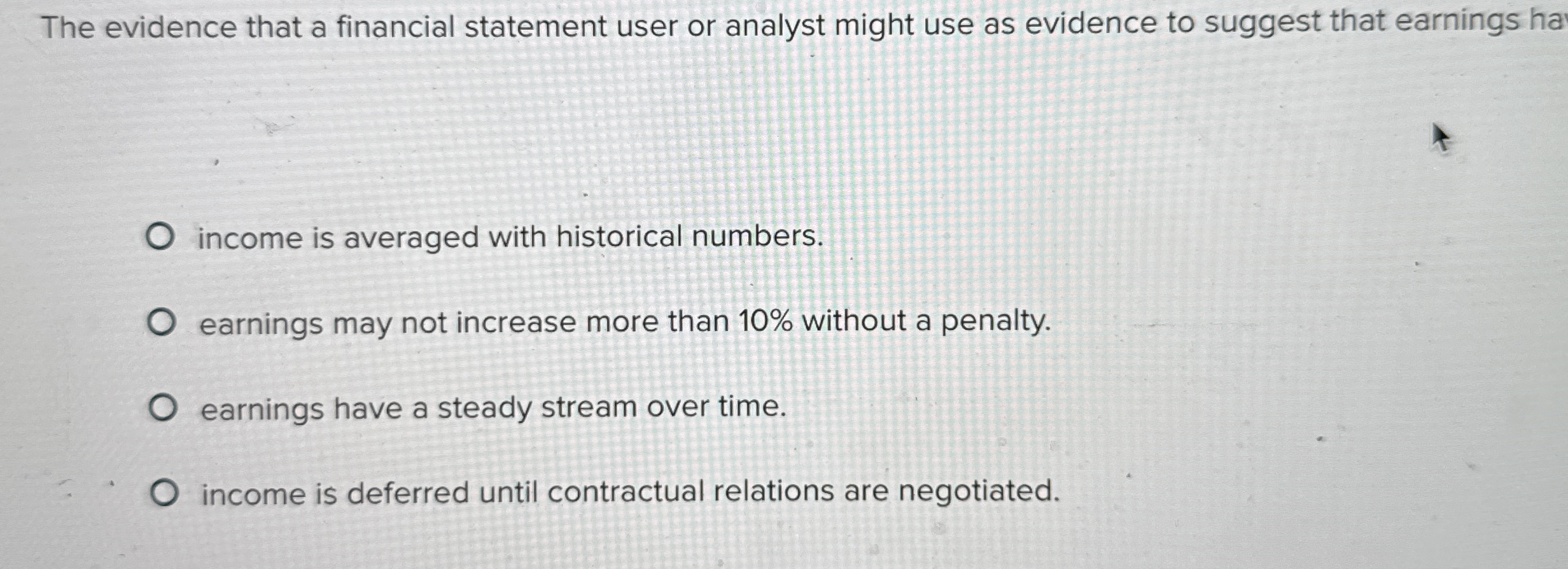 The evidence that a financial statement user or
