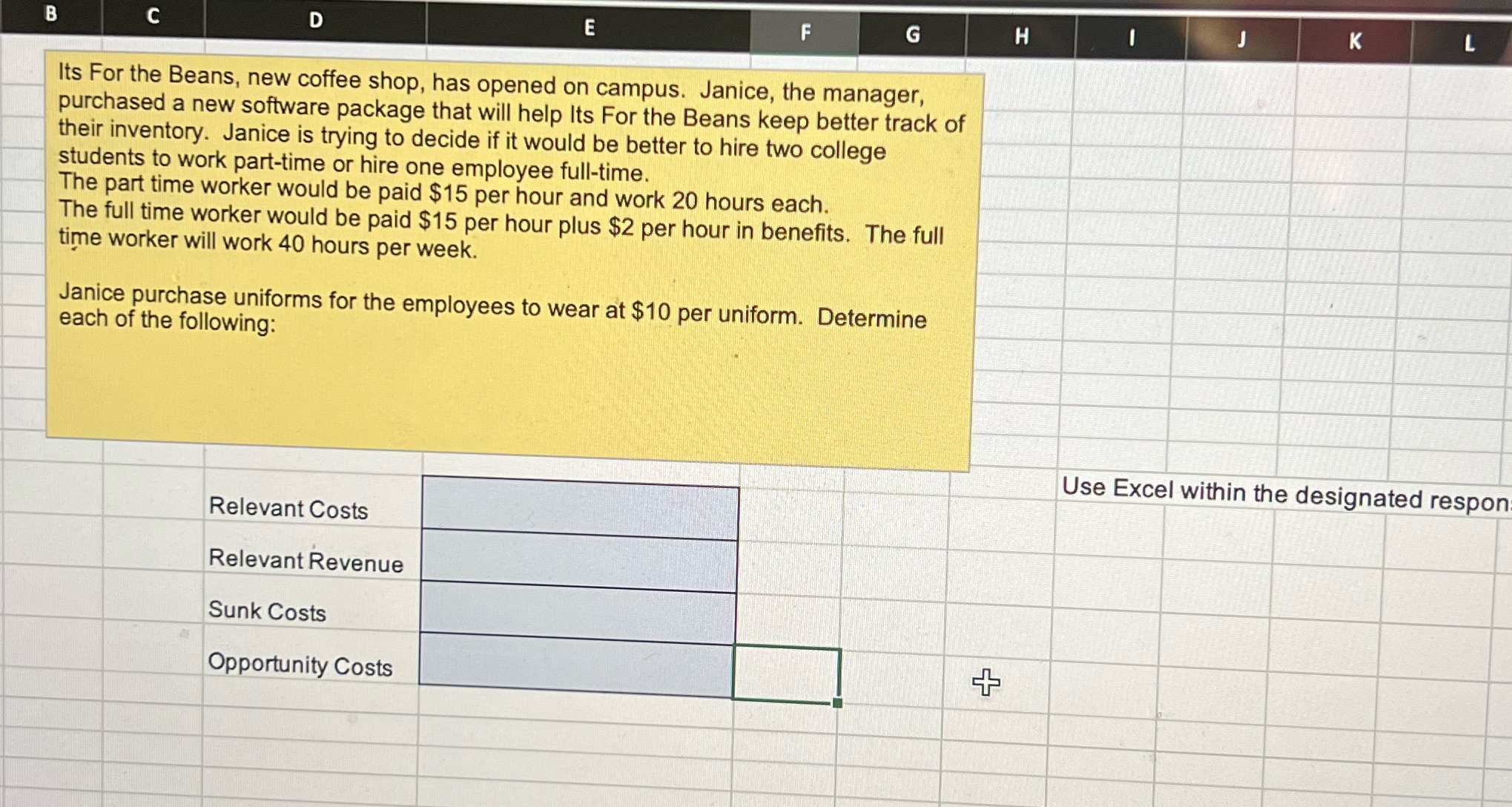 Please include calculation steps for each item